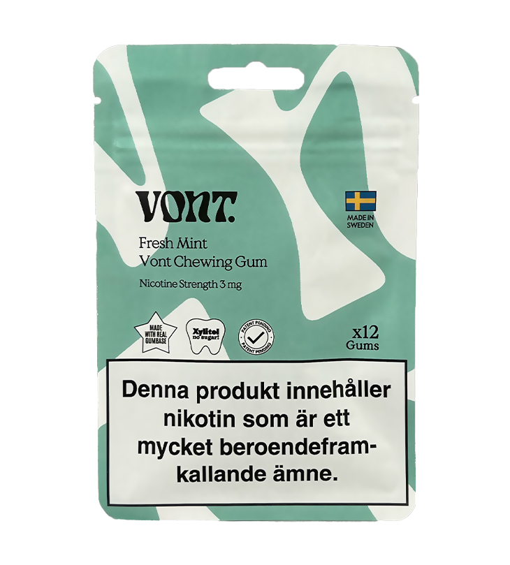 Nikotintuggummin från Vont med smak Fresh Mint